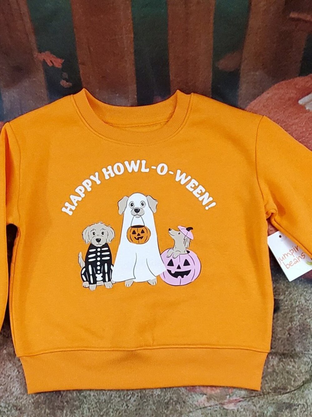 Girls Jumping Beans Happy Howl-O-Ween Graphic Crew Sweatshirt Size 5 NWT